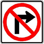 No Right Turn Sign